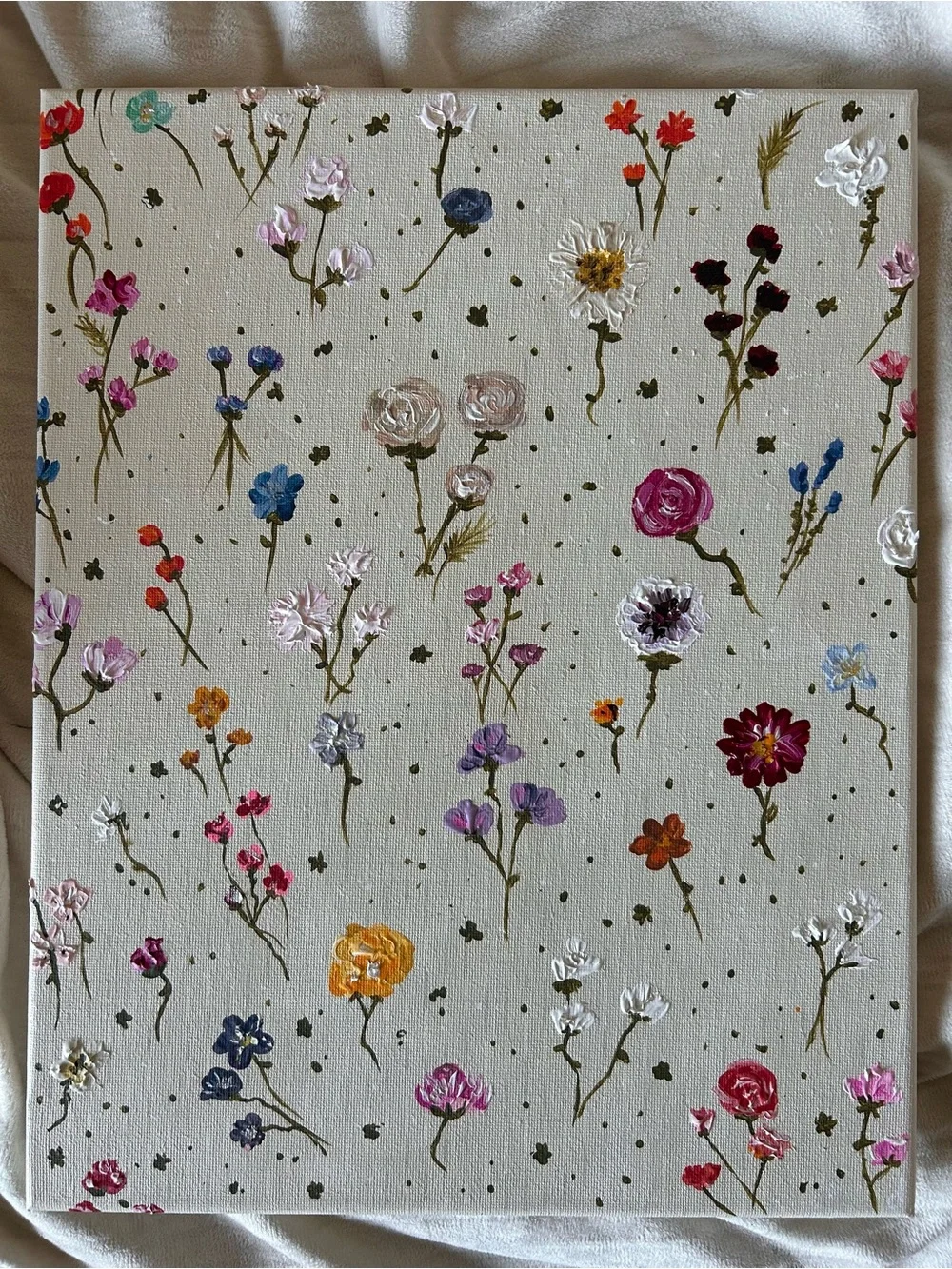 Wildflower Painting on Canvas